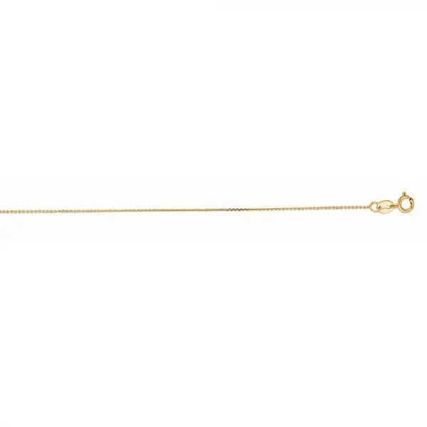 14K Yellow Gold 0.87mm Diamond Cut Cable Chain with Spring Ring Clasp Texas Gold Connection Greenville, TX