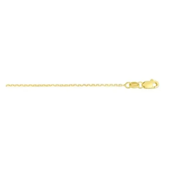 14K Yellow Gold 0.87mm Diamond Cut Cable Chain with Lobster Lock Texas Gold Connection greenville, TX