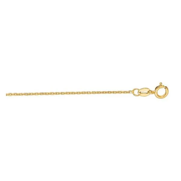 14K Yellow Gold 1.1mm Diamond Cut Cable Chain with Spring Ring Texas Gold Connection greenville, TX