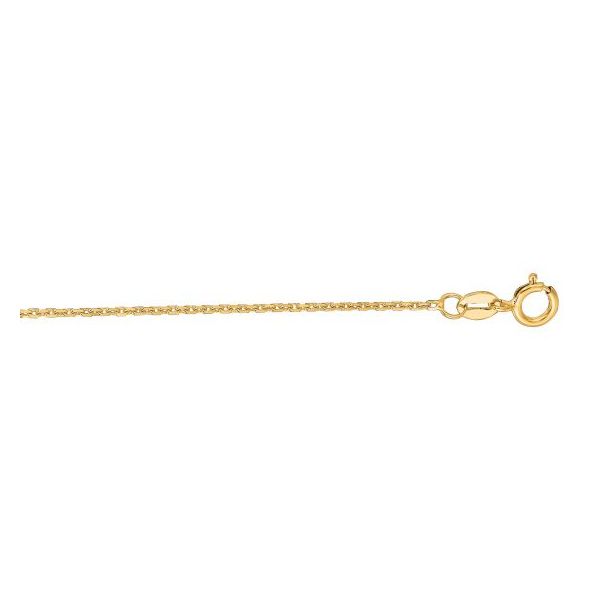 14K Yellow Gold 1.1mm Diamond Cut Cable Chain with Spring Ring Texas Gold Connection greenville, TX