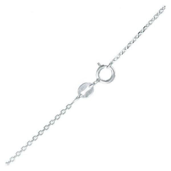 14K White Gold 1.1mm Diamond Cut Cable Chain with Spring Ring Image 2 Texas Gold Connection greenville, TX