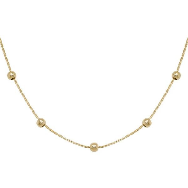 14K Yellow Gold 18 Inch Beaded Chain with Lobster Clasp Texas Gold Connection greenville, TX