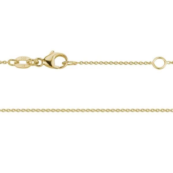 14K Yellow Gold 16-18 inch 0.9mm adjustable Cable Chain with Lobster Clasp. Texas Gold Connection greenville, TX