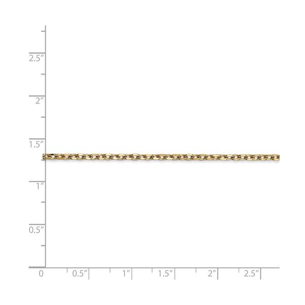 14K 20 inch 2.2mm Diamond-cut Round Open Link Cable with Lobster Clasp Chain Image 5 Texas Gold Connection greenville, TX