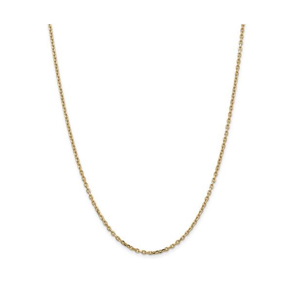 14K 20 inch 2.2mm Diamond-cut Round Open Link Cable with Lobster Clasp Chain Texas Gold Connection greenville, TX