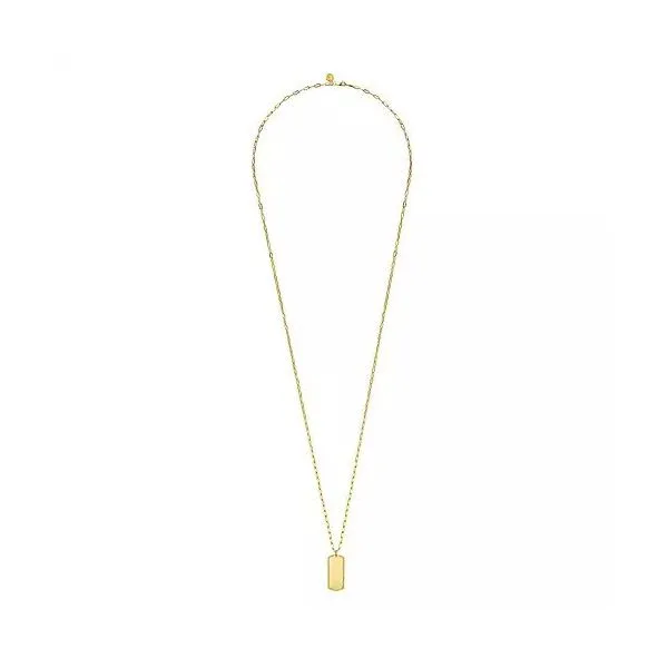 32 inch 14K Yellow Gold ID Pendant Hollow Chain Necklace Image 2 Texas Gold Connection Greenville, TX