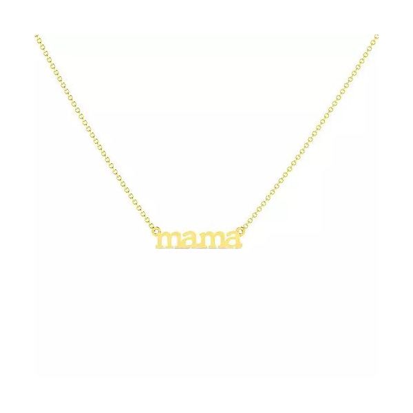 14K Yellow Gold MAMA Script Necklace Texas Gold Connection Greenville, TX