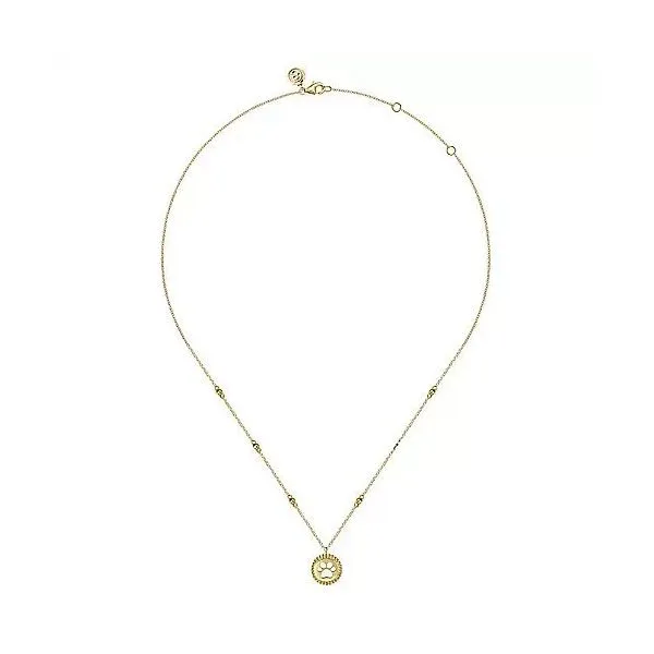 14K Yellow Plain Gold Bujukan Dog Paw Medallion Necklace Image 2 Texas Gold Connection Greenville, TX