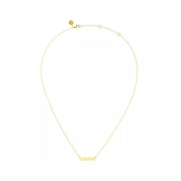 14K Yellow Gold MAMA Script Necklace Image 2 Texas Gold Connection greenville, TX