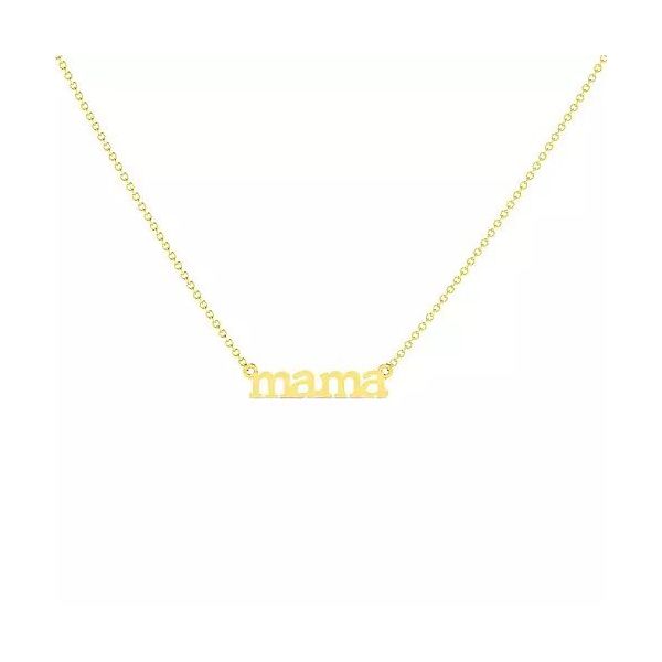 14K Yellow Gold MAMA Script Necklace Texas Gold Connection greenville, TX