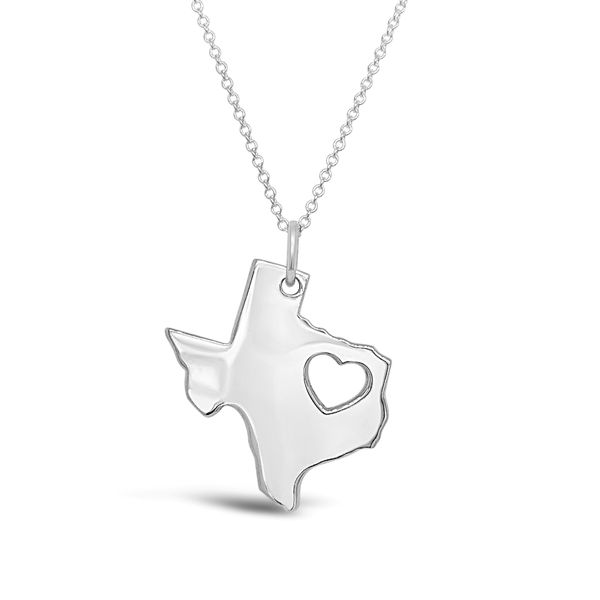 Sterling Silver Heart of Texas Necklace Texas Gold Connection Greenville, TX