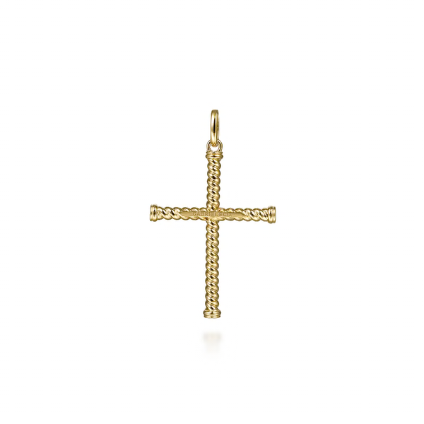 14K Yellow Gold Rope Cross Pendant Image 2 Texas Gold Connection greenville, TX