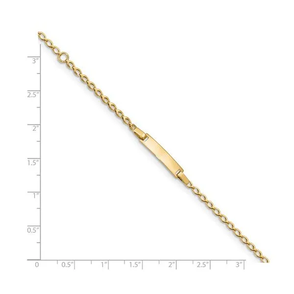 14k Polished Baby ID Bracelet Image 2 Texas Gold Connection Greenville, TX