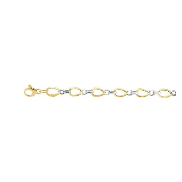 14K Two-tone Gold Polished Twisted Oval Link Chain Texas Gold Connection Greenville, TX