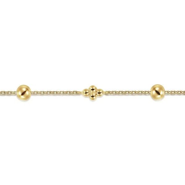 14K Yellow Gold Bujukan Beads Station Bracelet Image 2 Texas Gold Connection greenville, TX