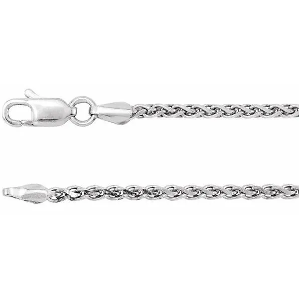 Sterling Silver 2 mm Diamond-Cut Wheat 18