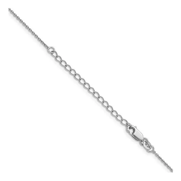 Sterling Silver Rhodium-plated 1.25mm Cable Chain with a 2 inch extention Image 3 Texas Gold Connection Greenville, TX