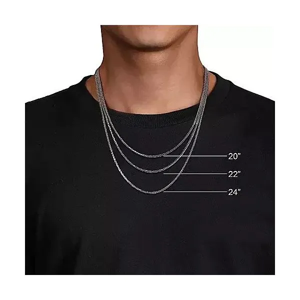 22 Inch 925 Sterling Silver Mens Link Chain Necklace Image 5 Texas Gold Connection Greenville, TX