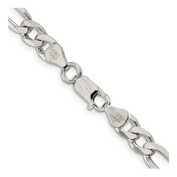 Sterling Silver 6.75mm Figaro Chain Image 3 Texas Gold Connection Greenville, TX