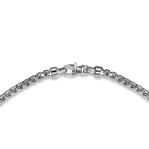 22 Inch 4mm 925 Sterling Silver Men's Solid Round Box Chain Necklace Image 2 Texas Gold Connection greenville, TX