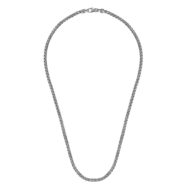 22 Inch 4mm 925 Sterling Silver Men's Solid Round Box Chain Necklace Texas Gold Connection greenville, TX