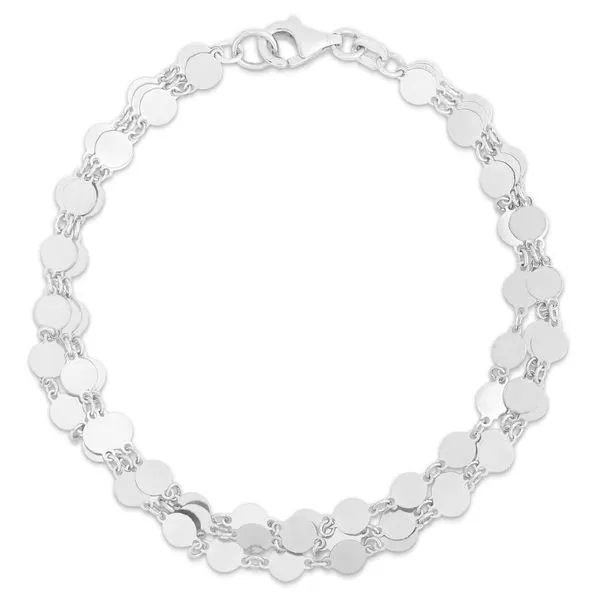 Sterling Silver Mirror Link Triple Strand 7
