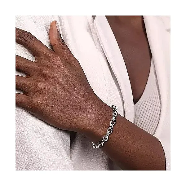 925 Sterling Silver Bujukan Link Chain Tennis Bracelet Image 3 Texas Gold Connection Greenville, TX