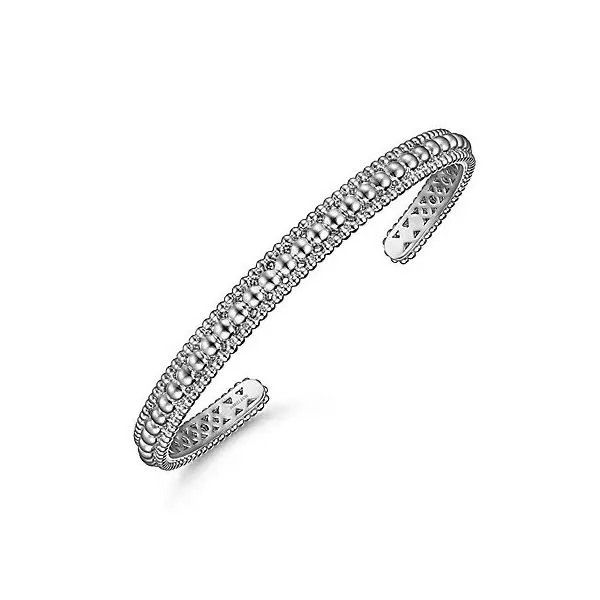 Sterling Silver Bujukan Beaded Open Bangle Image 2 Texas Gold Connection Greenville, TX