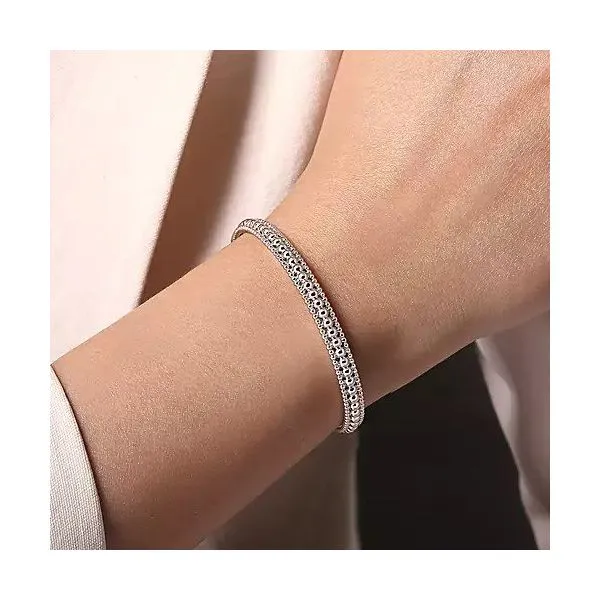Sterling Silver Bujukan Beaded Open Bangle Image 4 Texas Gold Connection Greenville, TX