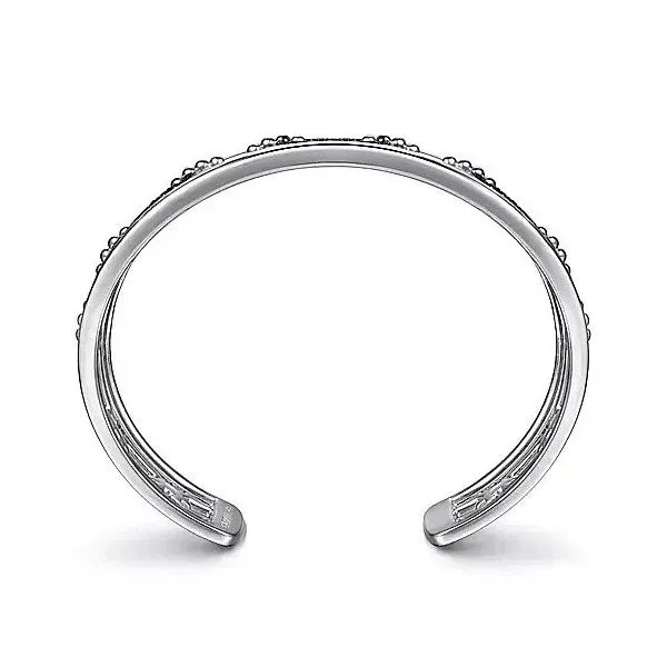 925 Sterling Silver Black Spinel Bujukan Link Chain Cuff Bracelet Image 3 Texas Gold Connection Greenville, TX