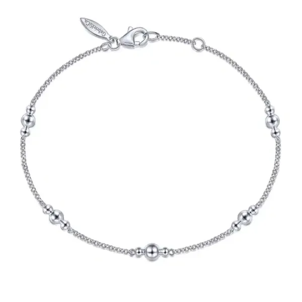 925 Sterling Silver Beaded Station Bracelet Texas Gold Connection greenville, TX