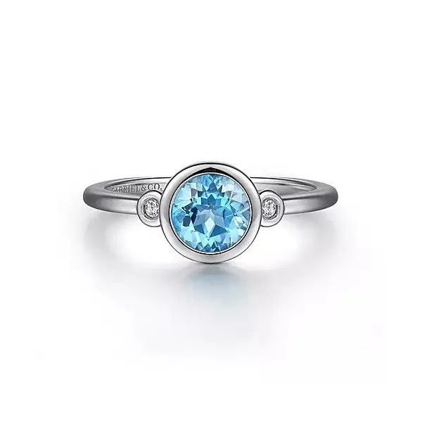 Bezel set blue topaz ring shop