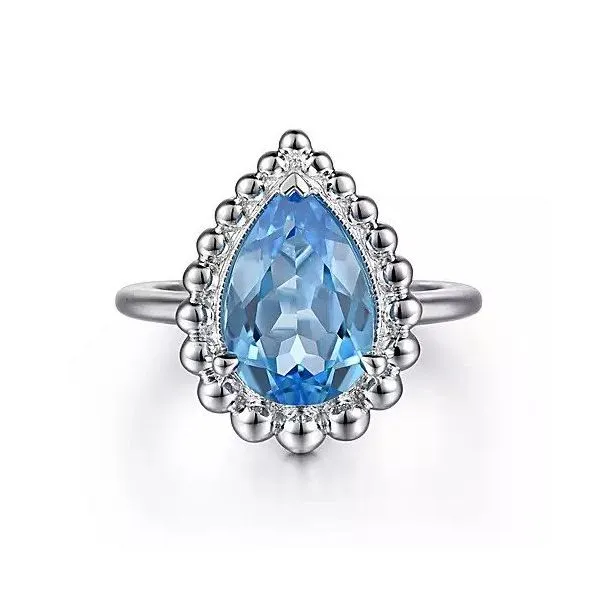 925 Sterling Silver Faceted Swiss Blue Topaz Pear Shape Bujukan Ring Texas Gold Connection Greenville, TX