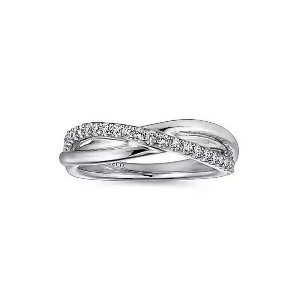 Sterling Silver White Sapphire Pave Criss Cross Ring Image 5 Texas Gold Connection Greenville, TX