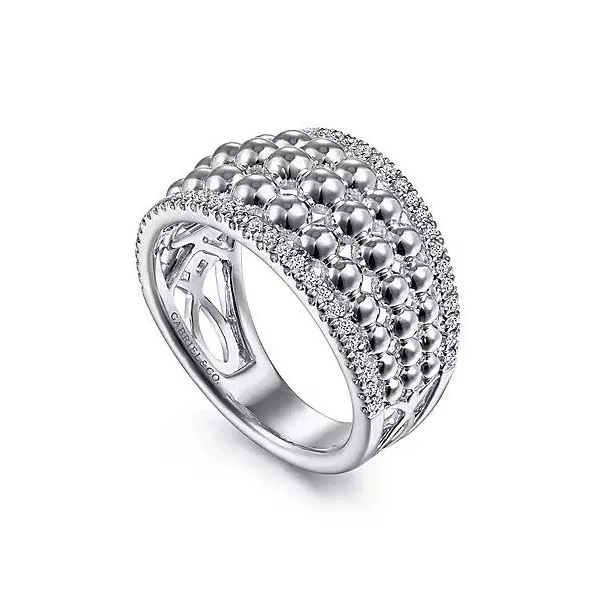 Sterling Silver White Sapphire Wide Bujukan Ring Image 4 Texas Gold Connection Greenville, TX