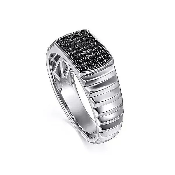 Sterling Silver Black Spinel Mens Ring in High Polished Finish Image 3 Texas Gold Connection Greenville, TX
