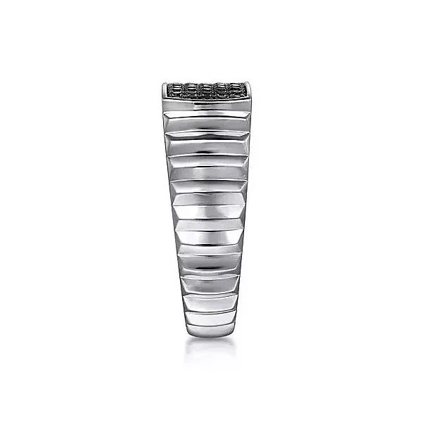 Sterling Silver Black Spinel Mens Ring in High Polished Finish Image 4 Texas Gold Connection Greenville, TX