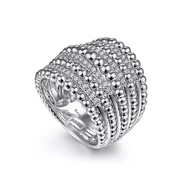 Sterling Silver White Sapphire Wide Bujukan Ring Image 3 Texas Gold Connection Greenville, TX