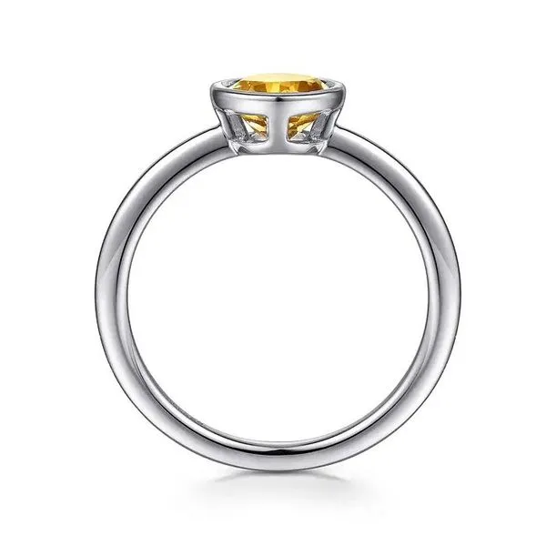 925 Sterling Silver Citrine Ring W Bezel Set Image 4 Texas Gold Connection Greenville, TX