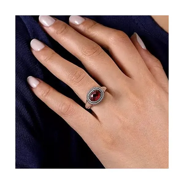 Sterling Silver Oval Garnet Bujukan Ring Image 5 Texas Gold Connection Greenville, TX