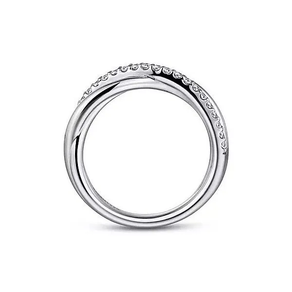 Sterling Silver White Sapphire Pave Criss Cross Ring Image 2 Texas Gold Connection Greenville, TX