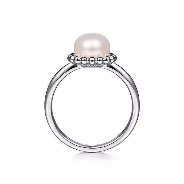 925 Sterling Silver Pearl Ring with Bujukan Beaded Halo Image 2 Texas Gold Connection Greenville, TX
