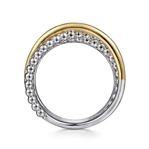 925 Sterling Silver and 14K Yellow Gold Criss-Cross Ring Image 2 Texas Gold Connection greenville, TX