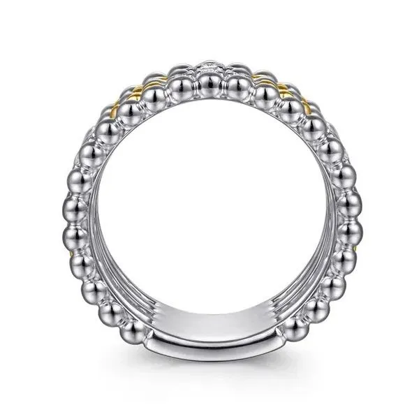 14K Yellow Gold and 925 Sterling Silver Bujukan Band With 0.42Tw White Sapphires Image 4 Texas Gold Connection greenville, TX