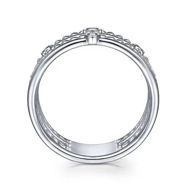 925 Sterling Silver Bujukan Bezel Set Diamond Easy Stackable Ring Image 2 Texas Gold Connection greenville, TX