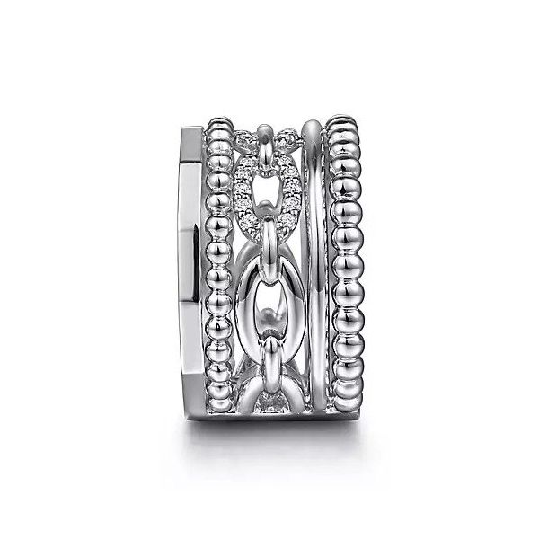 Sterling Silver White Sapphire Wide Statement Ring Image 4 Texas Gold Connection greenville, TX