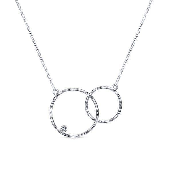 18 inch 925 Sterling Silver Double Loop Diamond Pendant Necklace Texas Gold Connection Greenville, TX