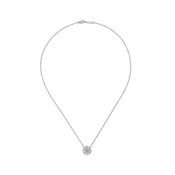 Lady's White Sterling Silver Necklace/Pendants With 0.05Tw Round White Sapphires Image 2 Texas Gold Connection Greenville, TX