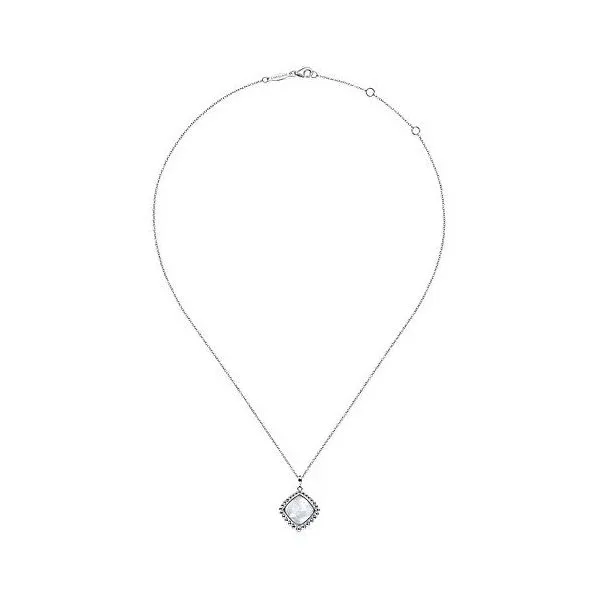 Sterling Silver Rock Crystal/White Mother of Pearl Pendant Necklace Image 2 Texas Gold Connection Greenville, TX