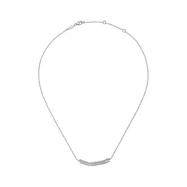Sterling Silver White Sapphire Bar Pendant Necklace Image 2 Texas Gold Connection Greenville, TX